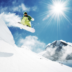 snowboarder during winter to stay healthy