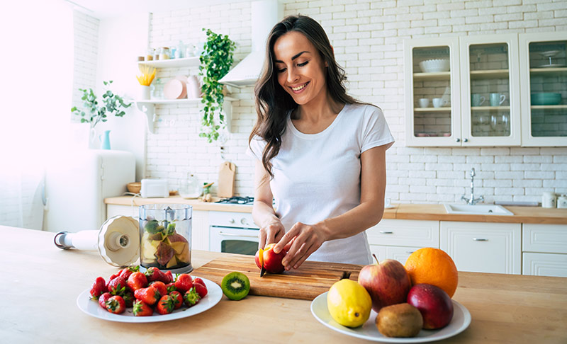 Woman preparing nutritious and detoxifying meal