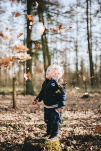 child bundled up for fall immune health