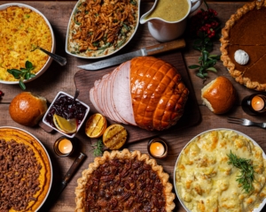 thanksgiving foods on table